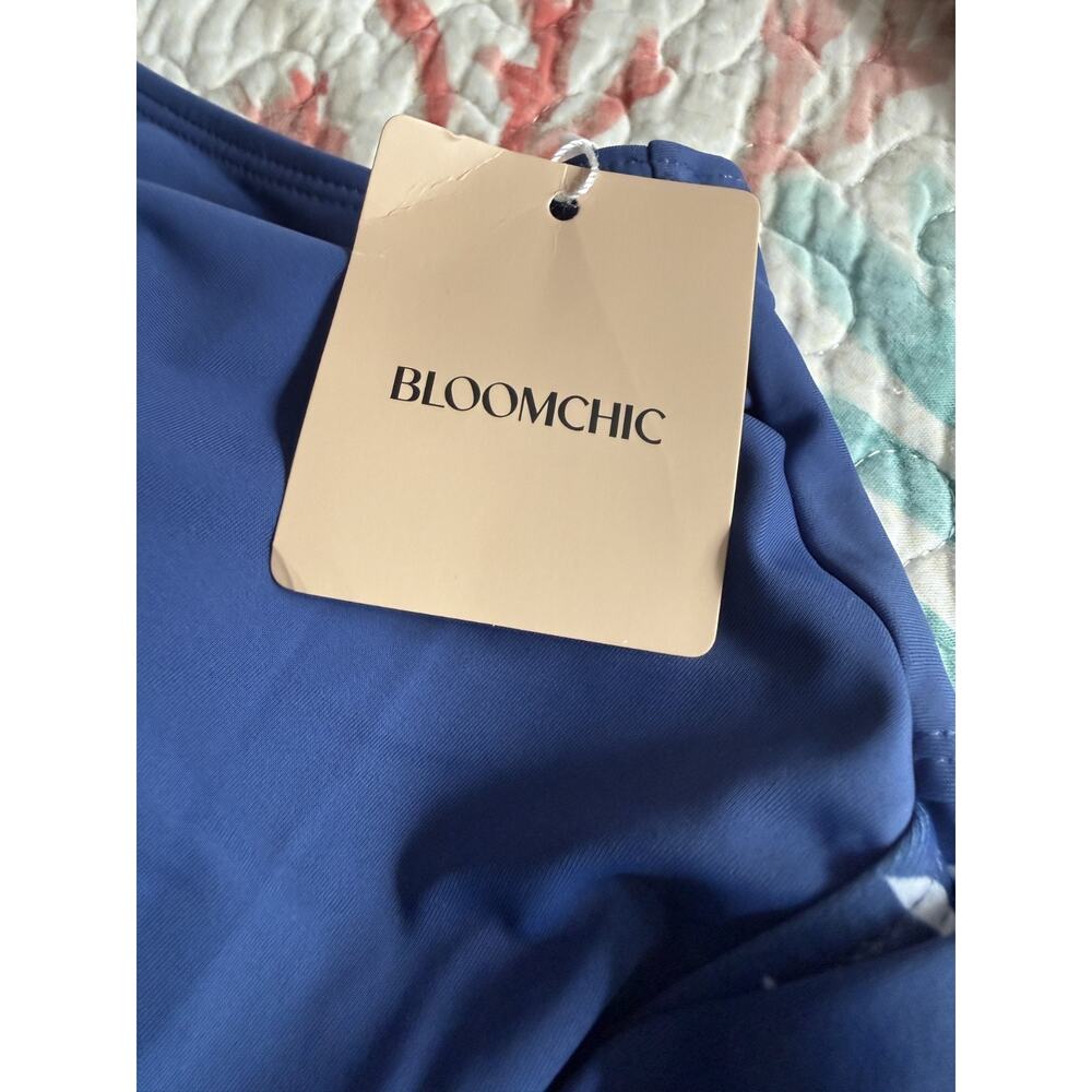 NWT Bloomchic Size 18-20 Women's Navy/Wht Leaf Print Swim Dress Beach Coastal - Picture 8 of 8
